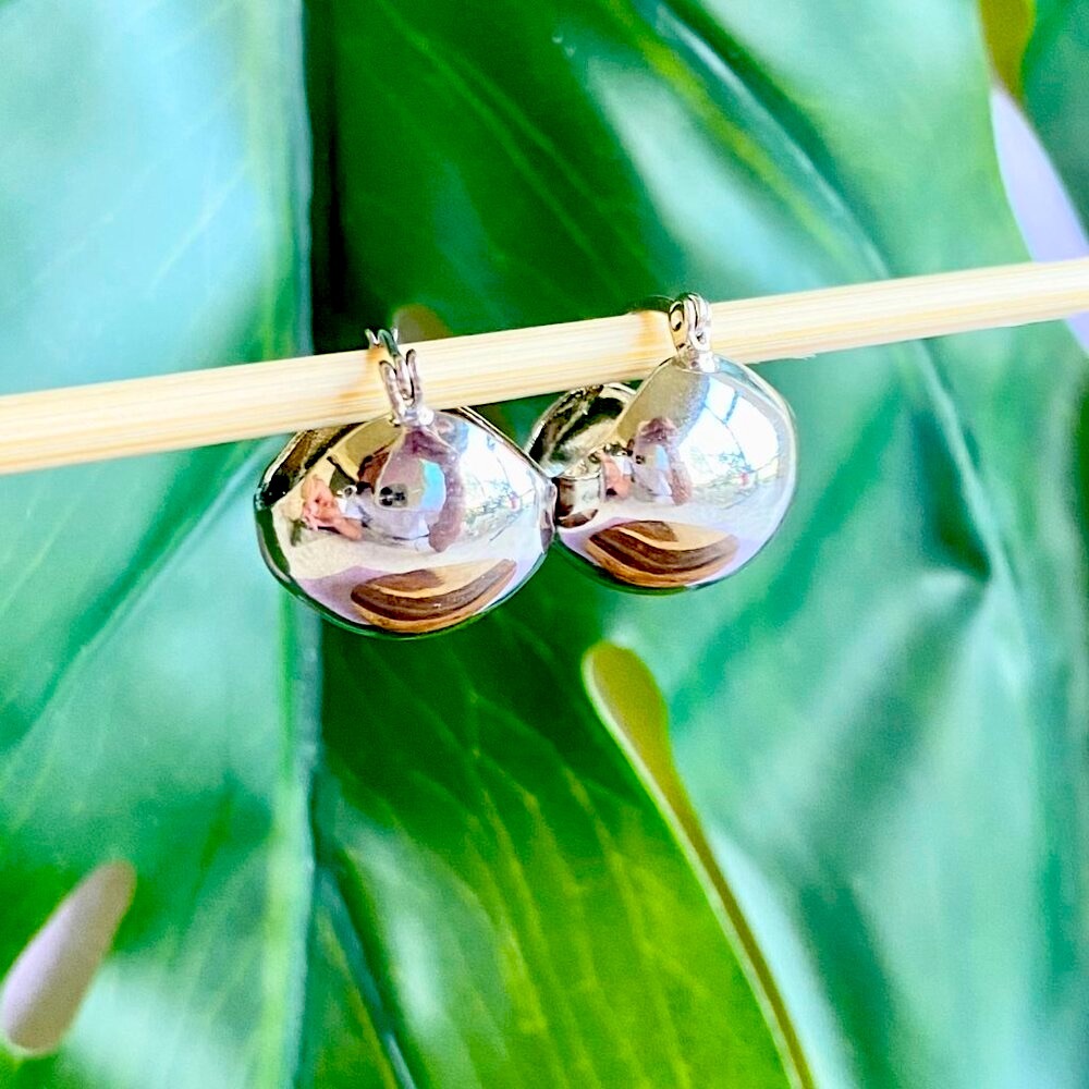 NEW Rhodium Filled Open Circle Earrings